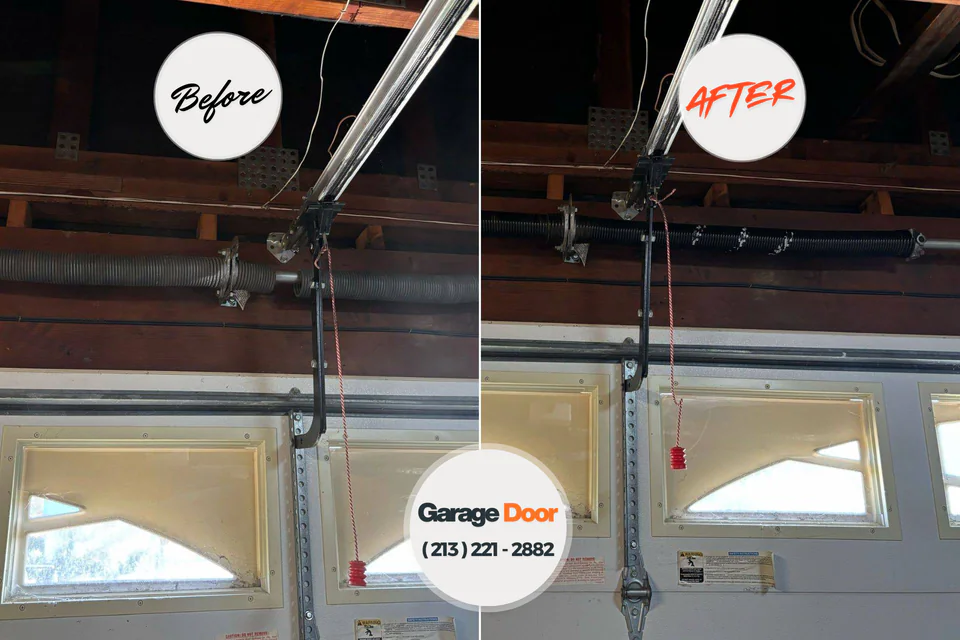 Before and after: garage door repair Rome, GA